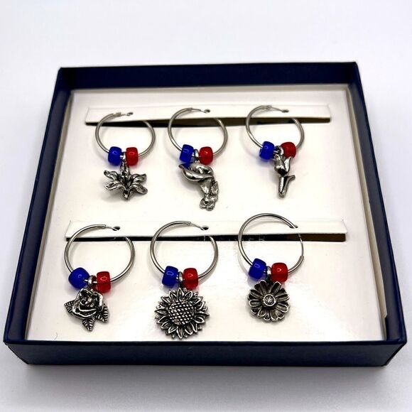 *3/$20* New in box Tommy Hilfiger pewter wine cocktail charms - Picture 2 of 2